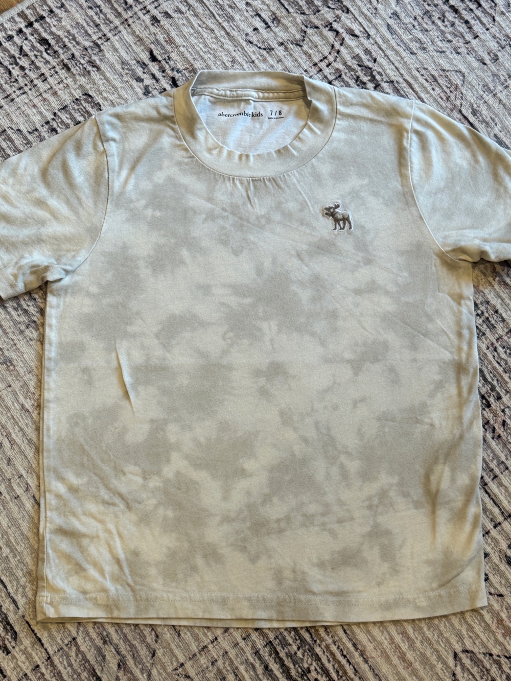 abercrombie kids Light Gray Tie-Dye Short Sleeve Crew Tee